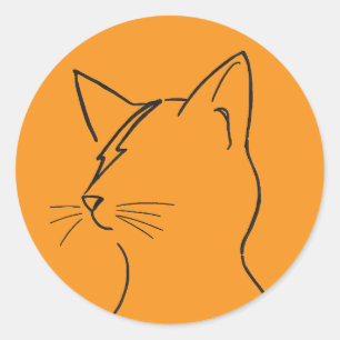 Adesivo Arte Minimalista de Linha do Relâmpago do Gato Mod