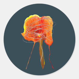 Adesivo Arte moderna de flor floral abstrato