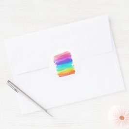 Adesivo Arte Moderna do Rainbow Watercolor Nome Colorido