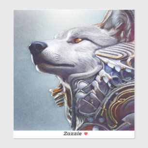 Adesivo Arte na Cabeça de Lobo Inspirada em Vintage - Nost