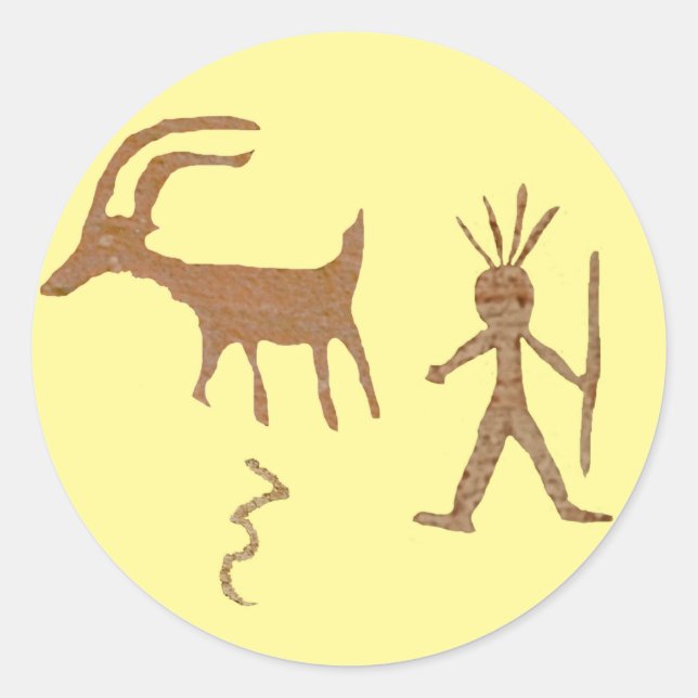 Adesivo Arte Nativa Americana, Petroglifos (Frente)