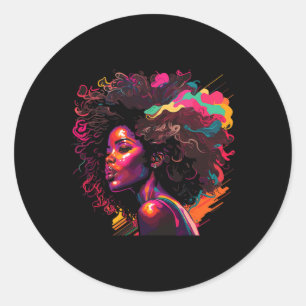 Adesivo Arte Negra Colorida Rainha Afro Melanin Derrubando