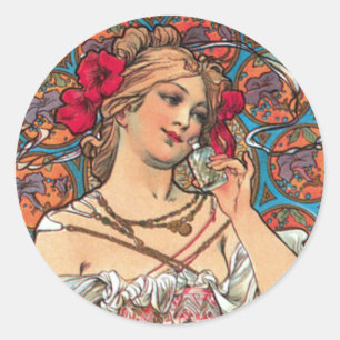 Adesivo Arte Nouveau - Mucha - anúncio do perfume