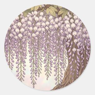 Adesivo Arte Nova Moldura Dourada Floral Wisteria