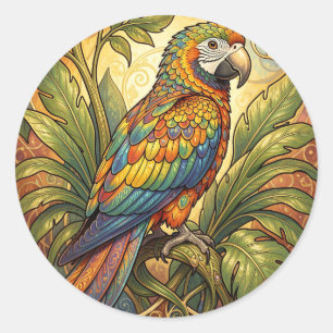 Adesivo Arte Nova Papagaio Arco-Íris Vibrante