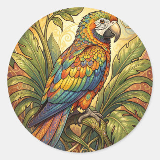 Adesivo Arte Nova Papagaio Arco-Íris Vibrante
