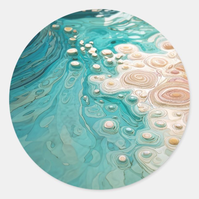 Adesivo Arte Oceânico Topográfico Abstrato (Frente)