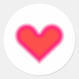 Adesivo Arte Óptica de Coração Rosa Vermelho Romântico