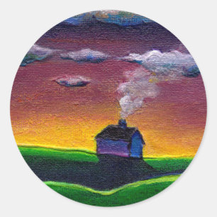 Adesivo Arte original colorida do ano novo da paisagem da