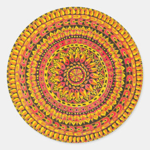Adesivo Arte Original Mandala Laranja