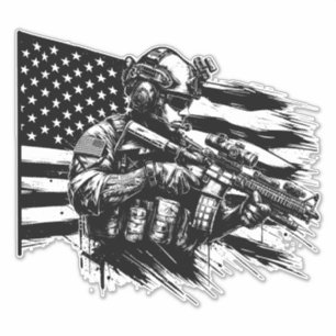 Adesivo Arte Patriótica do Soldado Militar dos EUA
