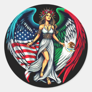 Adesivo Arte Patriótica WoMan Anjo Sinalizador Americano e