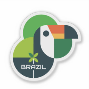 Adesivo Arte Personalizada de Tucano Geométrico de Pássaro