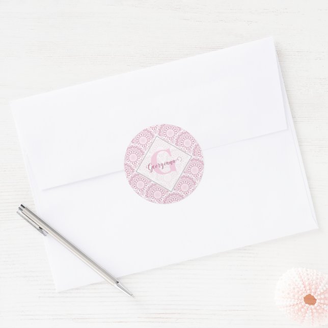 Adesivo Arte Personalizada Deco Rosa Confetti Lace Mandala (Envelope)