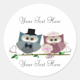 Adesivo Arte Personalizável de Corujas de Casamento