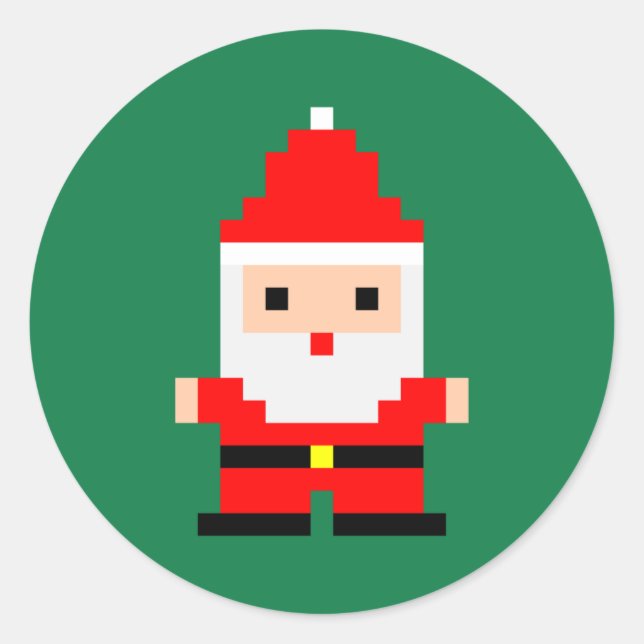 Adesivo Arte Pixel de Papai Noel 1 (Frente)