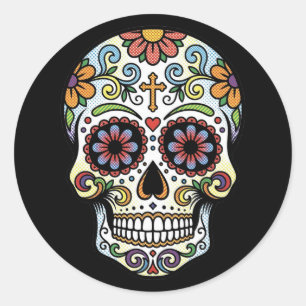 Adesivo Arte Pop Dia de los Muertos Crânio de Açúcar Cômic