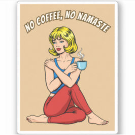 Adesivo Arte Pop Humor Café Ioga Vintage Retrô Engraçado 