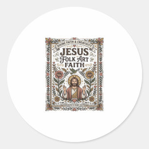 Adesivo Arte Popular Jesus Fé Arte Popular Cristã Fé