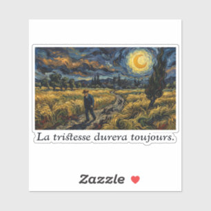 Adesivo Arte Pós-Impressionista Noite Estrelada Campo de T