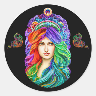 Adesivo Arte Rainbow Goddese Queen Fantasy