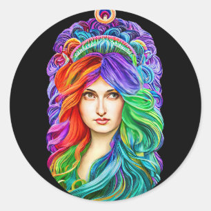 Adesivo Arte Rainbow Goddese Queen Fantasy