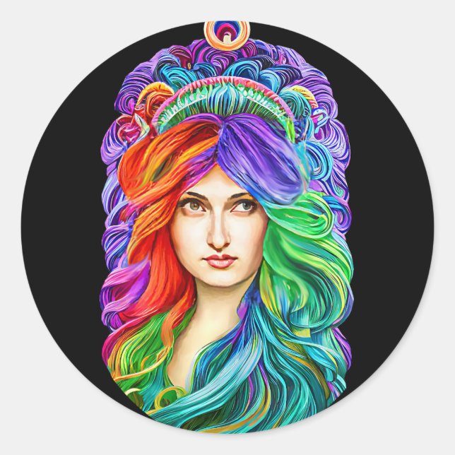 Adesivo Arte Rainbow Goddese Queen Fantasy (Frente)