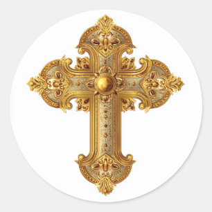 Adesivo Arte Religiosa Cristã Católica Cruz Dourada