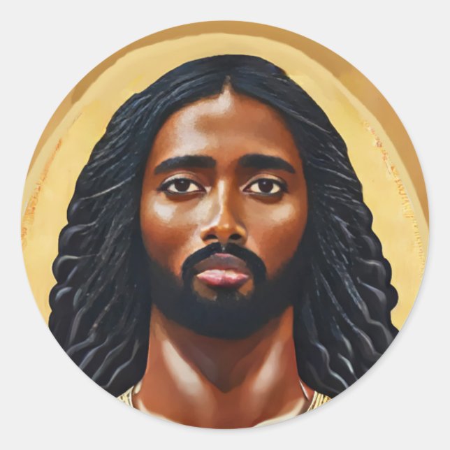 Adesivo Arte Religiosa Cristo de Jesus Africano Negro (Frente)