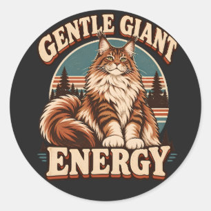Adesivo Arte Retro Maine Coon Gentil Gigante Azul Turquesa