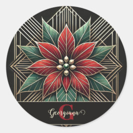 Adesivo Arte Retro Personalizada Deco Poinsettia