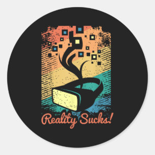 Adesivo Arte Retrotraída De Gráfico De Realidade Virtual P
