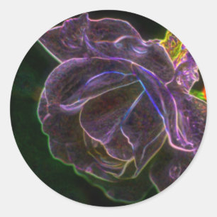 Adesivo Arte Rosa Abstrato de Flor Roxo