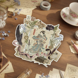 Adesivo Arte sofisticada de colagem Ukiyoe – Beleza vintag