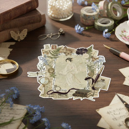 Adesivo Arte sofisticada de colagem Ukiyoe – Beleza vintag