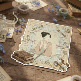 Adesivo Arte sofisticada de colagem Ukiyoe – Beleza vintag