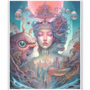 Adesivo Arte surreal de Alienígena esquisita