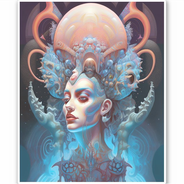 Adesivo Arte surreal de Alienígena esquisita (Frente)