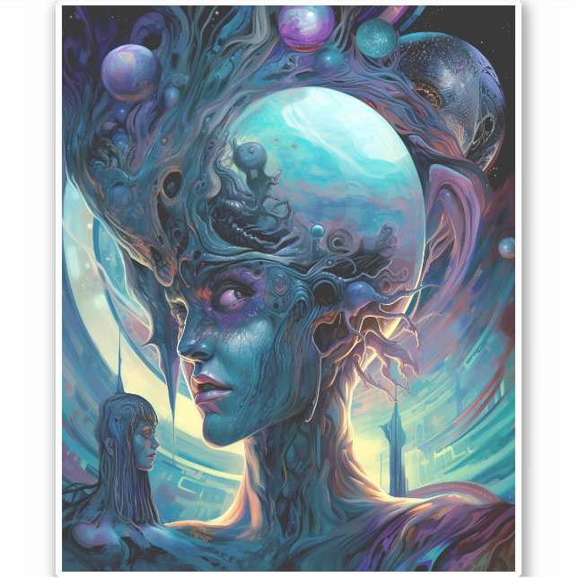 Adesivo Arte surreal de Alienígena esquisita (Frente)