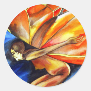 Adesivo Arte surreal original de fantasia da menina borbol