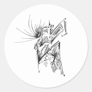 Adesivo Arte Tribal Abstrato Preto e Branco 120 Tatuagem