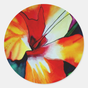 Adesivo Arte tropical da aguarela da flor do hibiscus