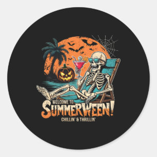 Adesivo Arte Tropical de Halloween de Skeleton Beach