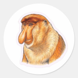 Adesivo Arte Única do Macaco Probóscide - Selvagem Indonés