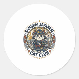 Adesivo Arte Vetorial de Gato Japonês Samurai POD - Samura