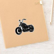 Arte Vetorial de Moto Clássica Cruiser Preto e Bra