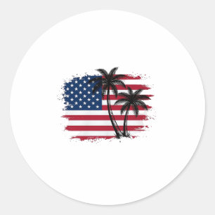 Adesivo Arte vetorial de palmeira bandeira americana patri
