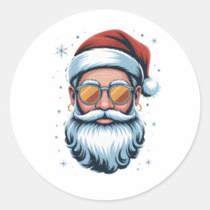 Adesivo Arte vetorial do Papai Noel moderno com óculos de