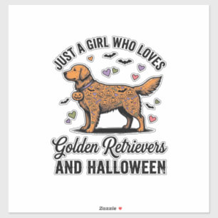 Adesivo Arte Vintage de Menina do Retriever Dourado de Hal