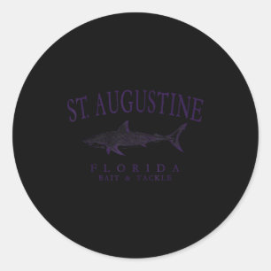 Adesivo Arte vintage de tubarão St augustine florida ameix